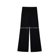 Pantalones culottes con cordón y cintura alta tejidos para mujer